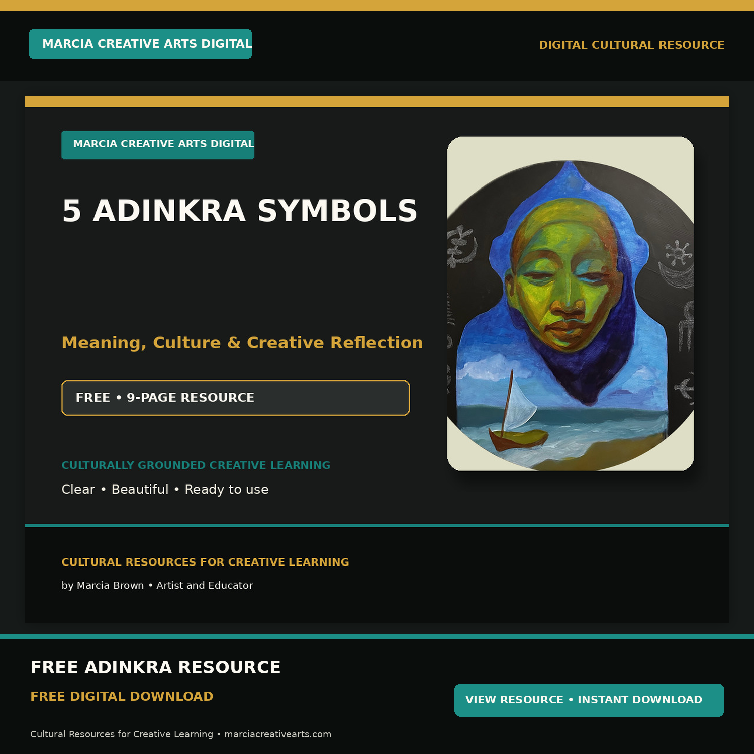 5 Adinkra Symbols: Meaning, Culture & Creative Reflection | FREE Marcia Creative Arts Digital Resource