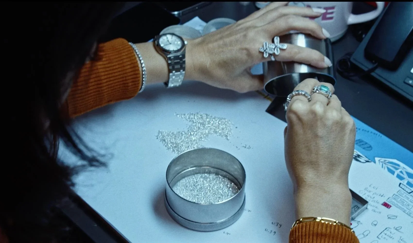 Sorting diamonds by size - I Morgenstein New York