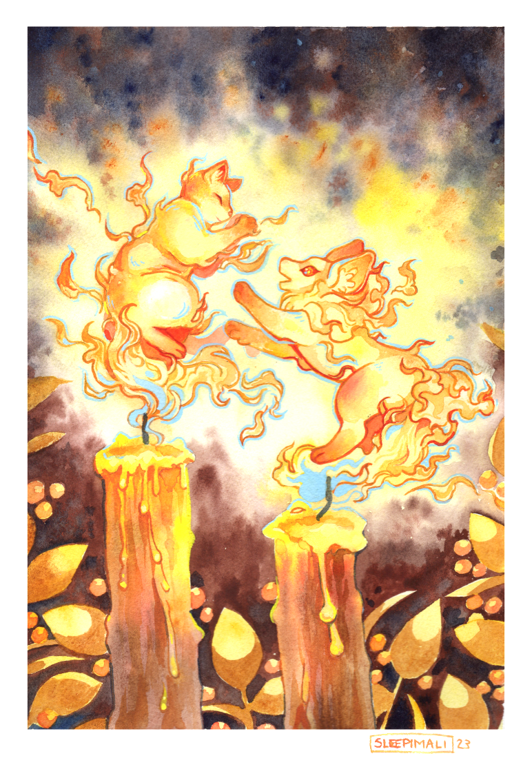 Candlelight Spirits print - by SleepiMali - smol.png