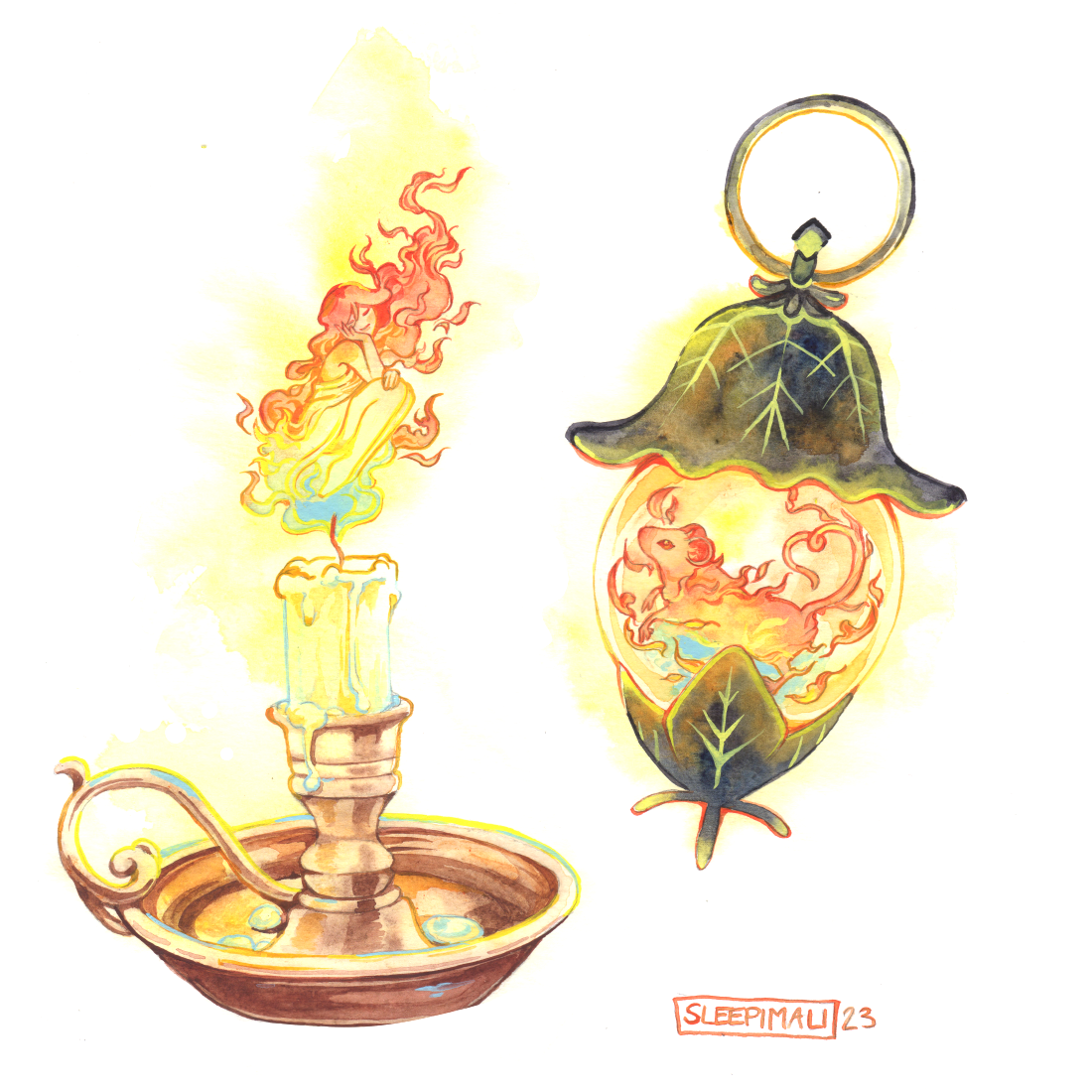 Candlelight Spirits stickers - by SleepiMali - smol.png