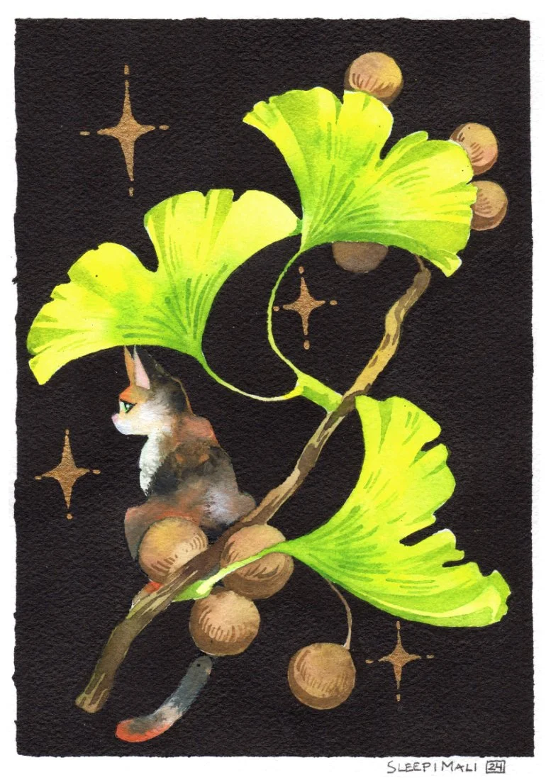 Plant challenge - Gingko Cat - by SleepiMali - small.jpg