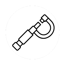 Microscope illustration on a black background with a white circle