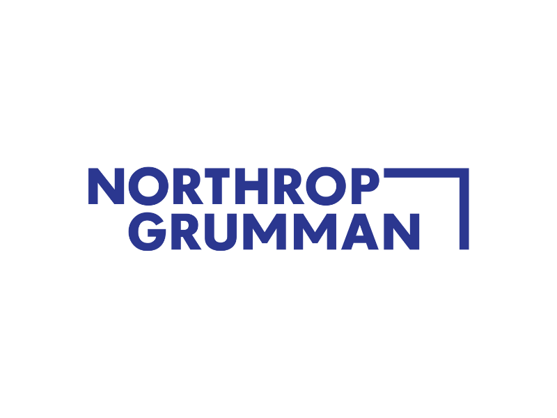 Logo for Northrop Grumman featuring the company name in bold blue letters with a stylized 'N' and 'G' above.