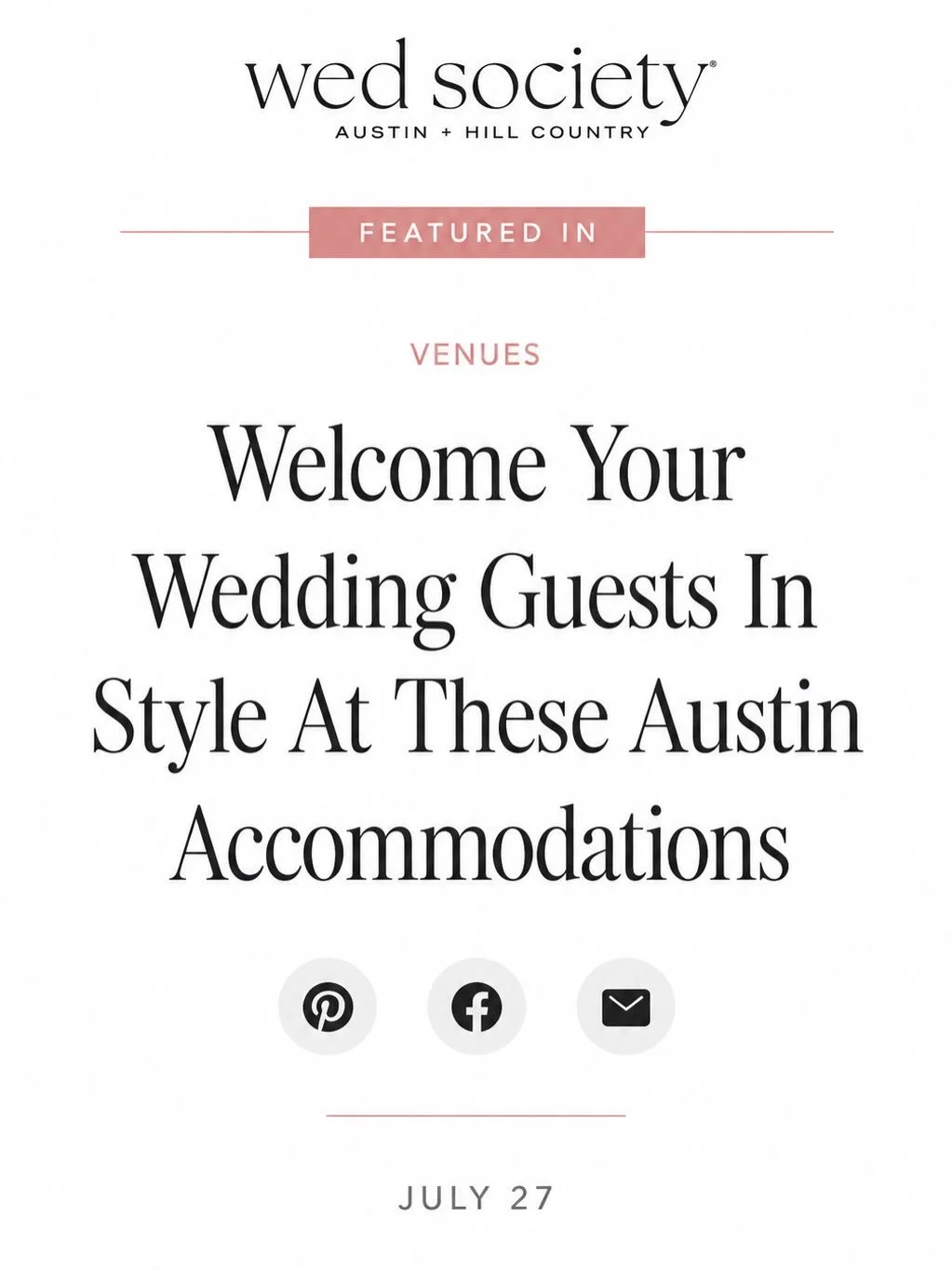 Your wedding deserves a setting this beautiful. 🤍

Tranquilo was recently featured in @wedsociety.austin as a beautiful spot for wedding celebrations, bachelorette events, bridal retreats, and intimate micro-weddings.

With 10 private acres, a heate