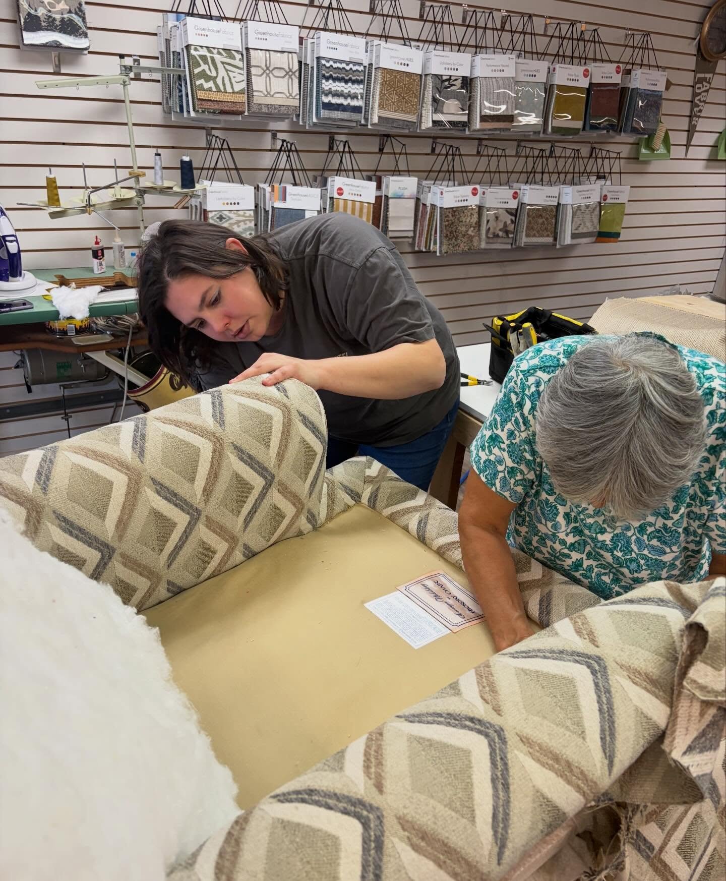 Process to product! #tristateupholstery #hayesvillencbusiness #womanownedbusiness #craft #wnc