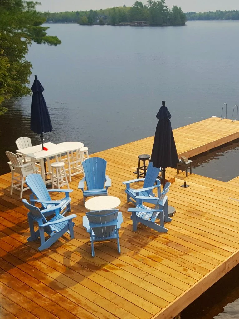 A new dock on the shore of Lake Muskoka
