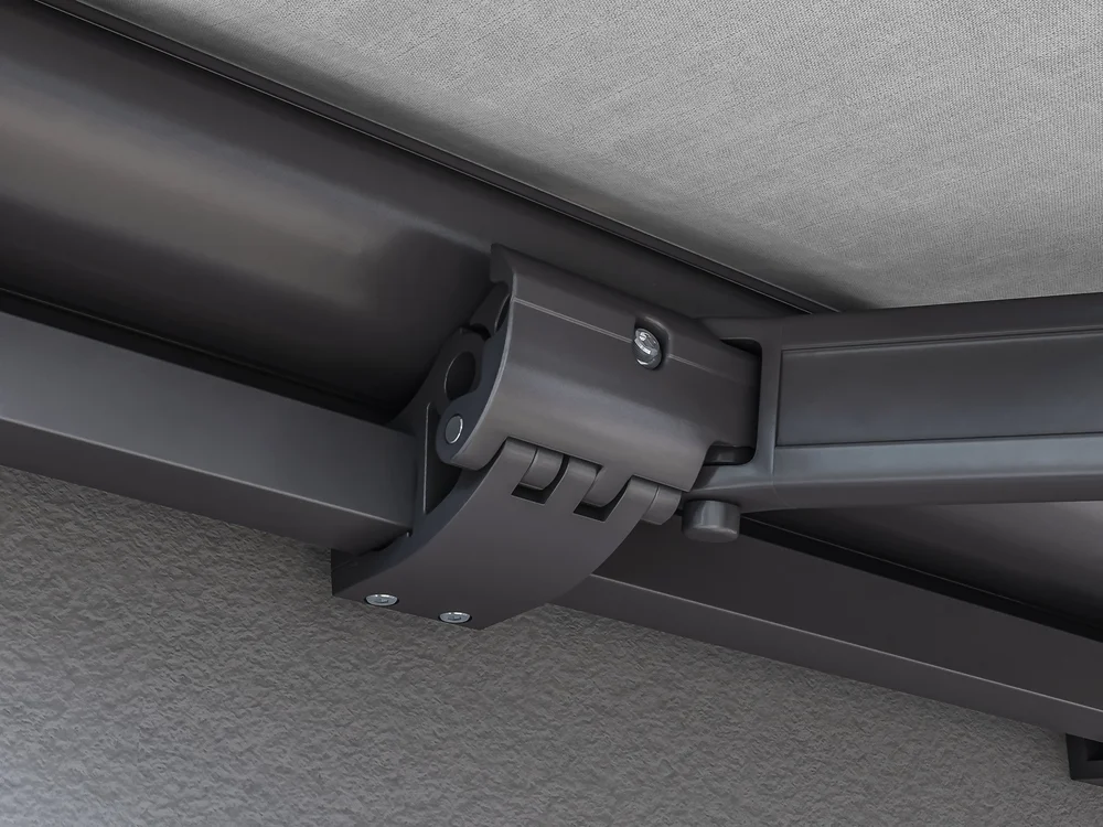 Gelenkarm einer Varisol-Markise im Detail