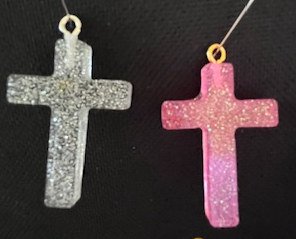 Colorful Resin Charm Crosses - 1 1/4"