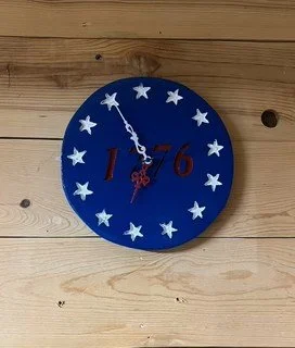 1776 Hand-Carved Patriotic Wall Clock