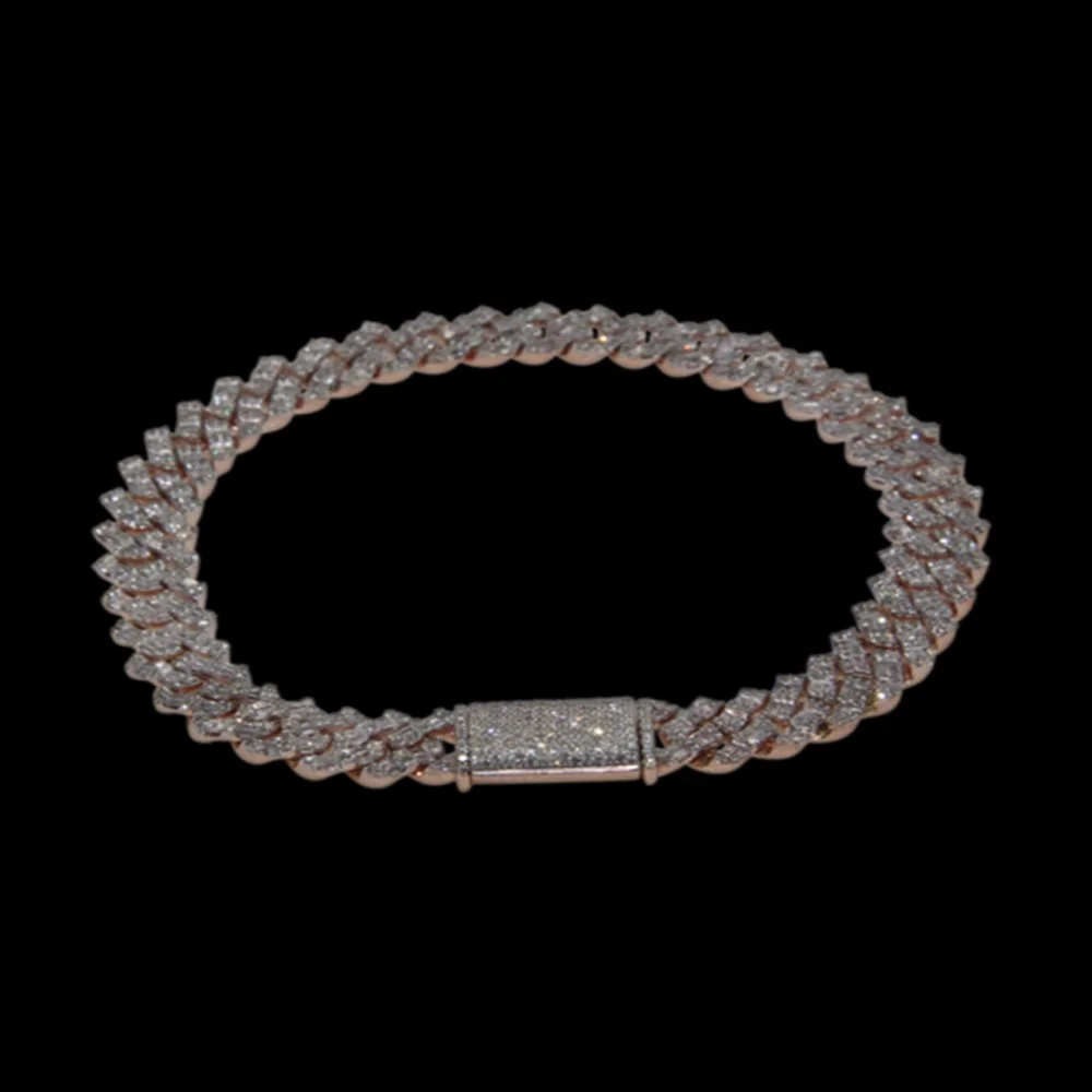 A luxurious diamond-encrusted bracelet with a thick, twisted chain design against a black background.