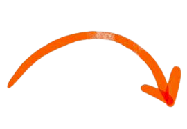 An orange arrow curved downward.