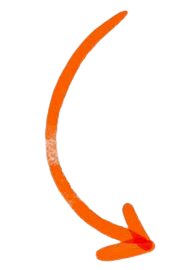 An orange curved arrow pointing downward toward the right.