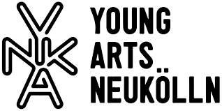 Logo with stylized YANAK letters and the text 'Young Arts Neukölln' arranged vertically.