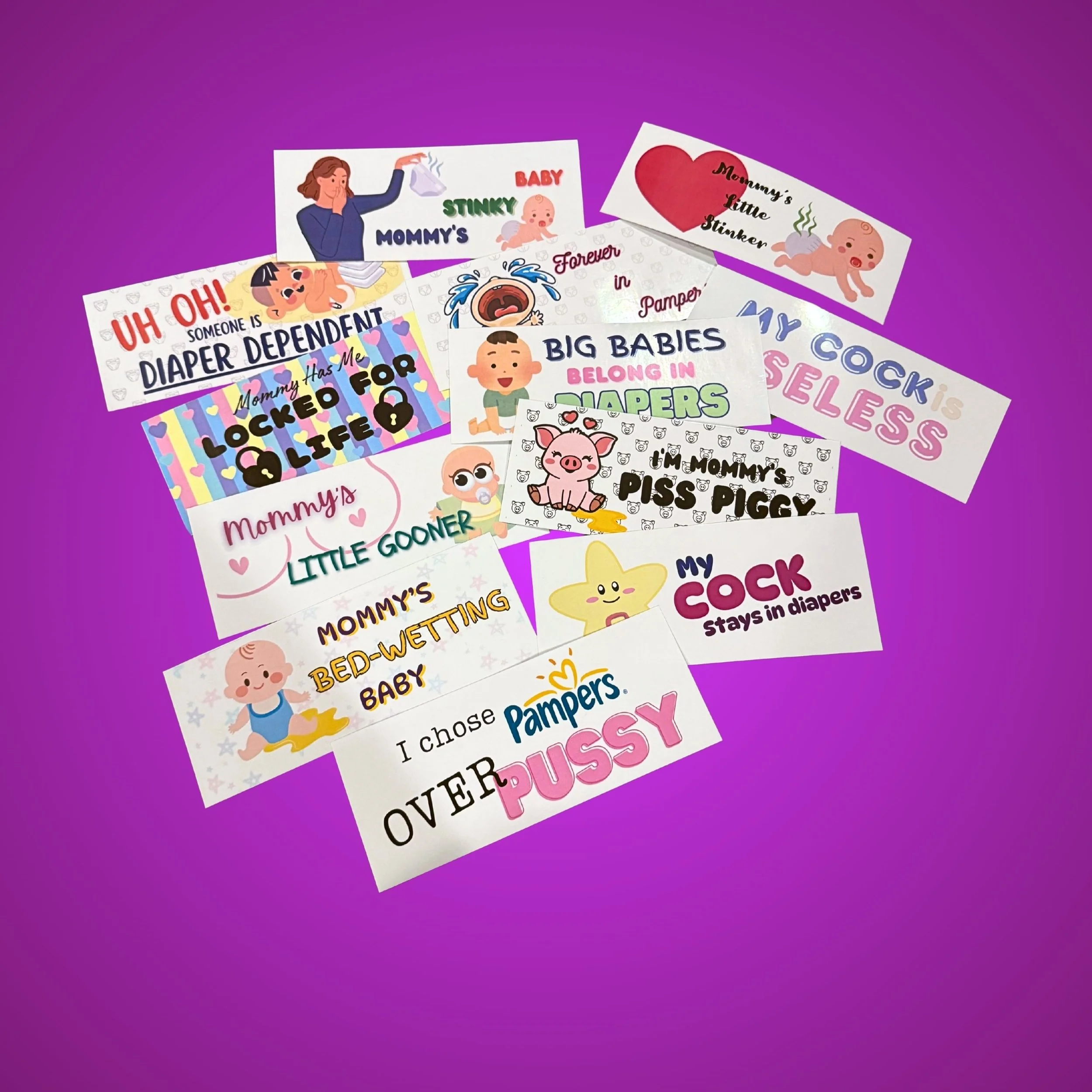 Diaper Tapes - The Humiliation Bundle - 12 Tapes - FREE, Discreet Shipping!