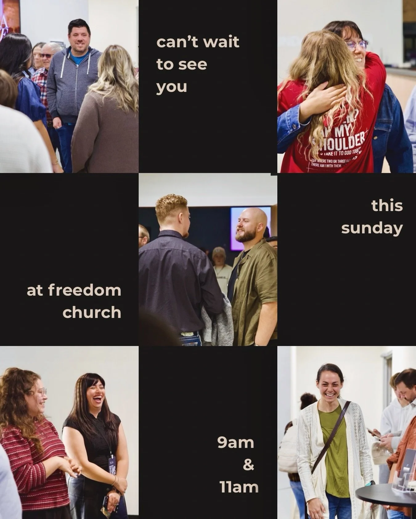 We&rsquo;ll see YOU at Freedom Church this Sunday! 
 
⌚️9am + 11am 
⛪️ 3821 Kohler Memorial Dr