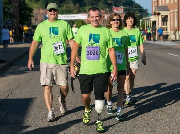 Steve Lamp walks 2 miles after 2 days with his first prosthesis