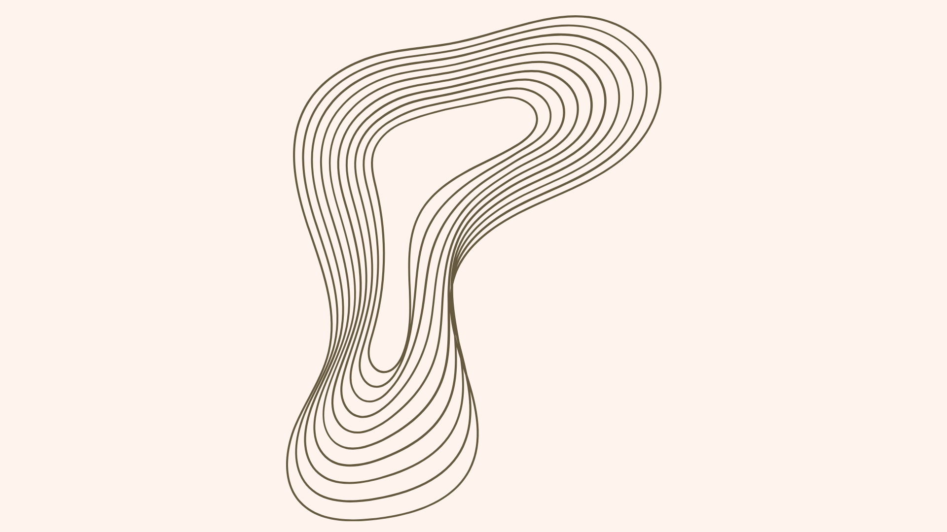 An abstract outline icon with a rainbow-shaped pattern within a circle shape.