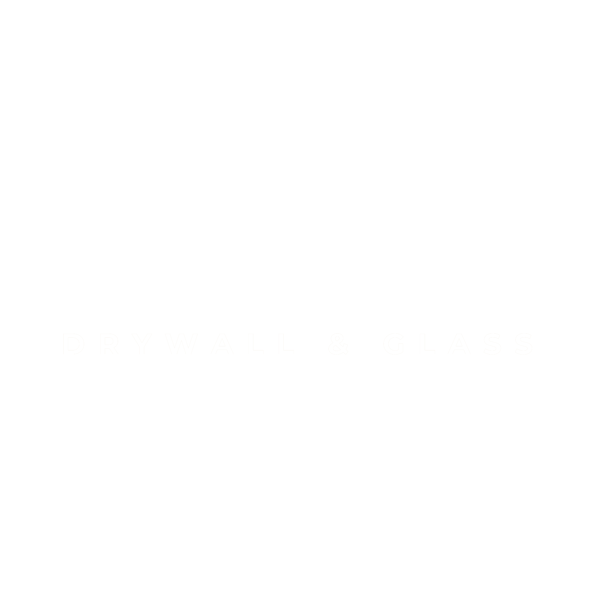 Transparent background with white text reading 'DIAMOND DRYWALL & GLASS' and smaller text below saying 'A division of U.S. WDS' and 'Windows, Doors, Supplies'.