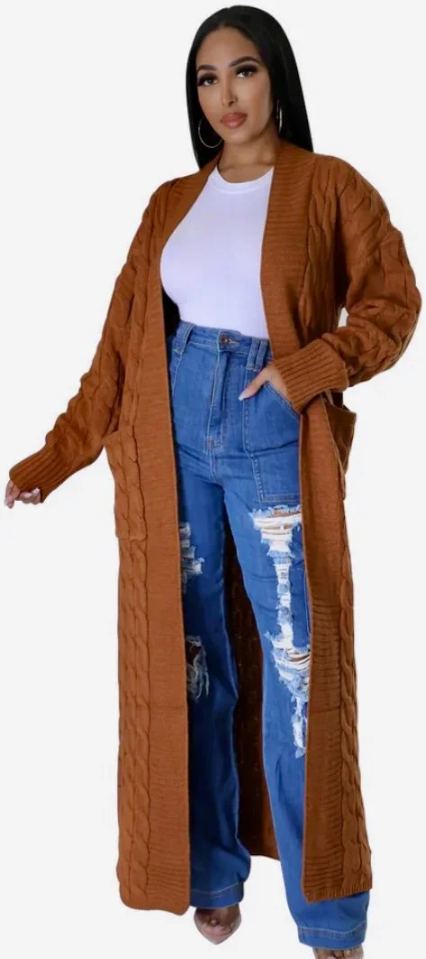 woman's knit cardigan with pockets