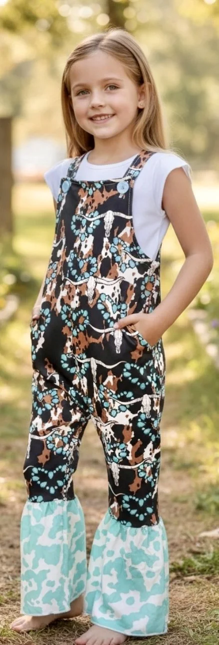 Girls' Heart-Printed Romper