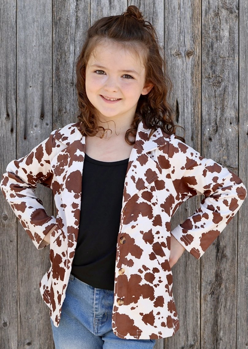 Kids' Cow-Print Blazer
