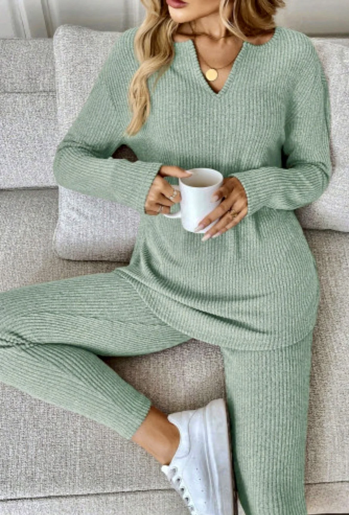 Cozy Pastel Knit Loungewear Set
