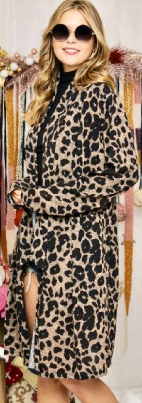 women's leopard print cardigan