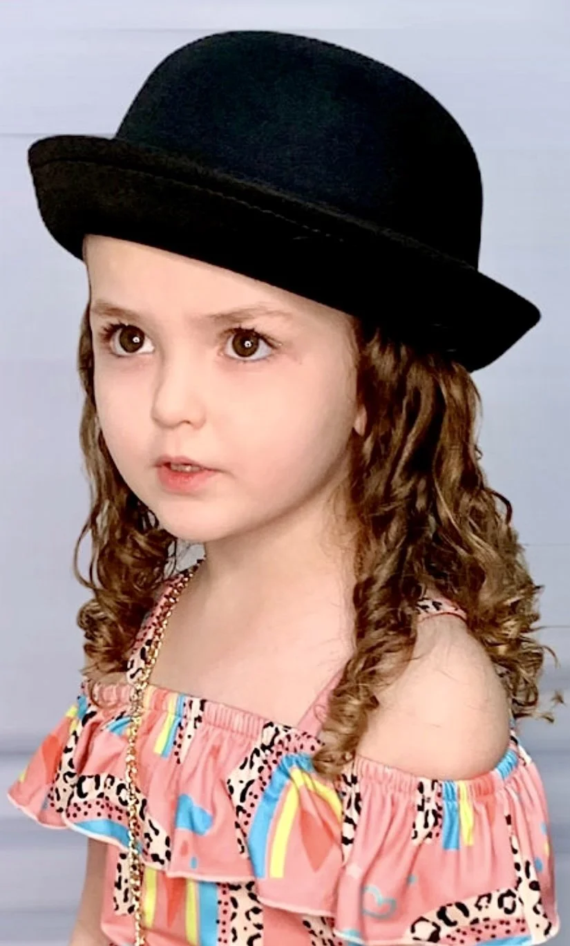 Chic Girl's Black Bowler Hat