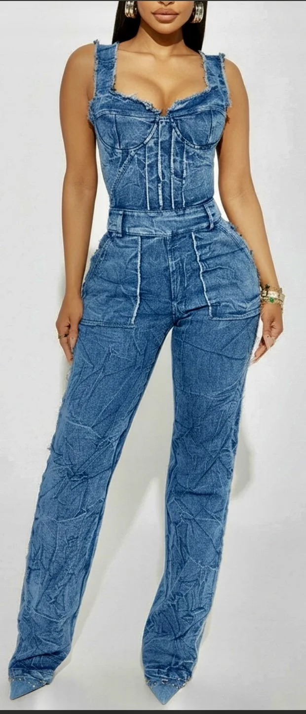 Trendy Denim Jumpsuit