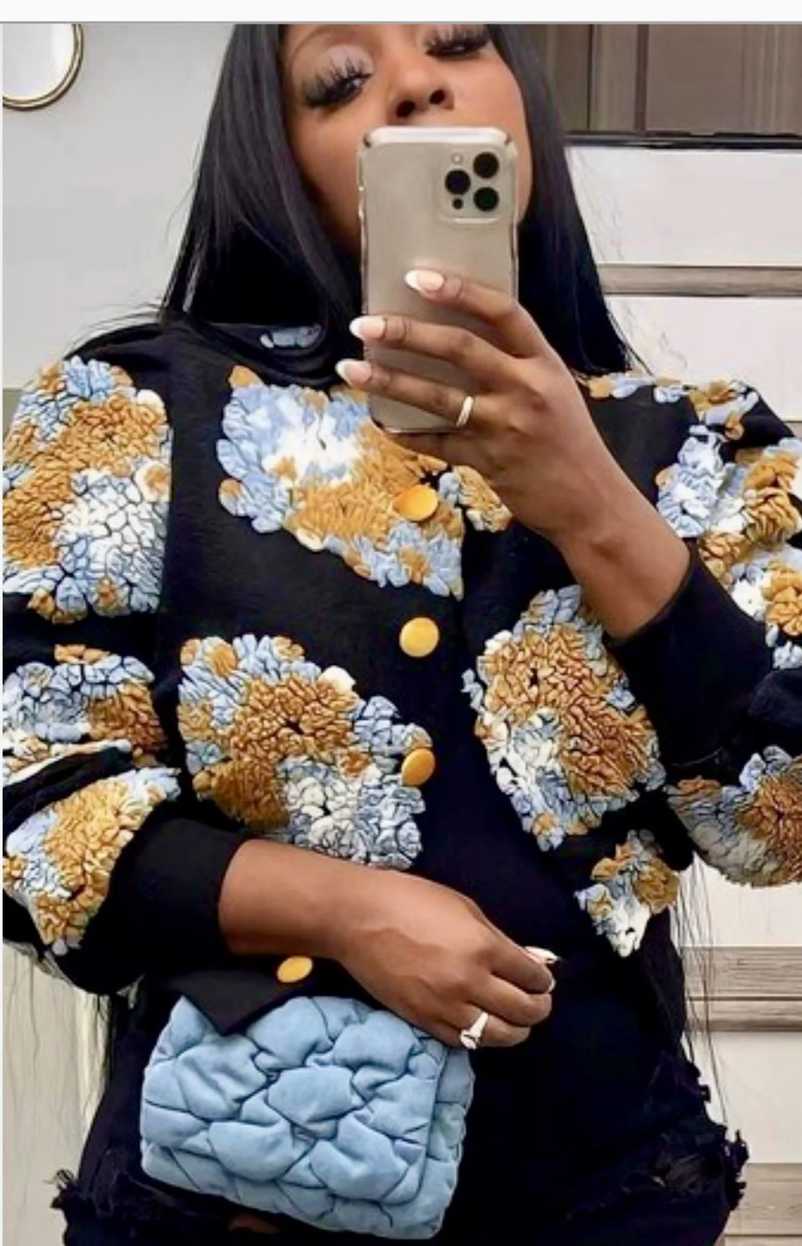 woman's jacquard jacket cardigan