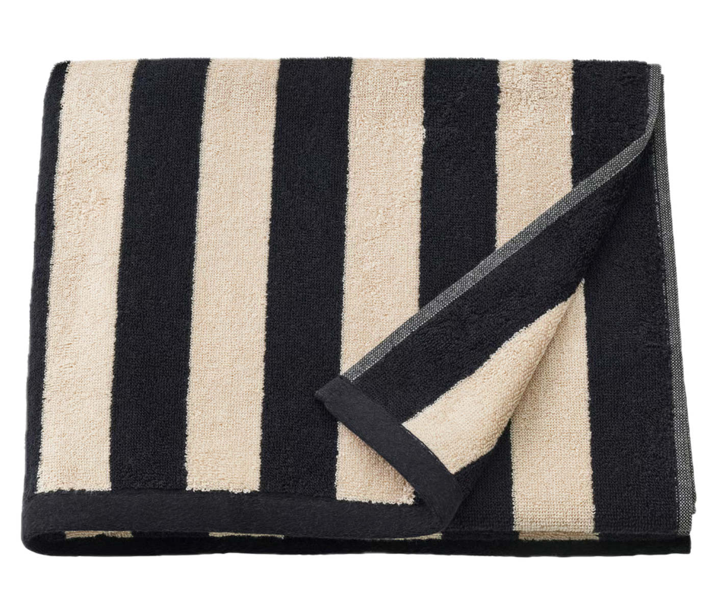 serviette rayures noires