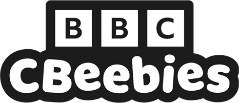 Logo of CBeebies, featuring the BBC logo and playful text
