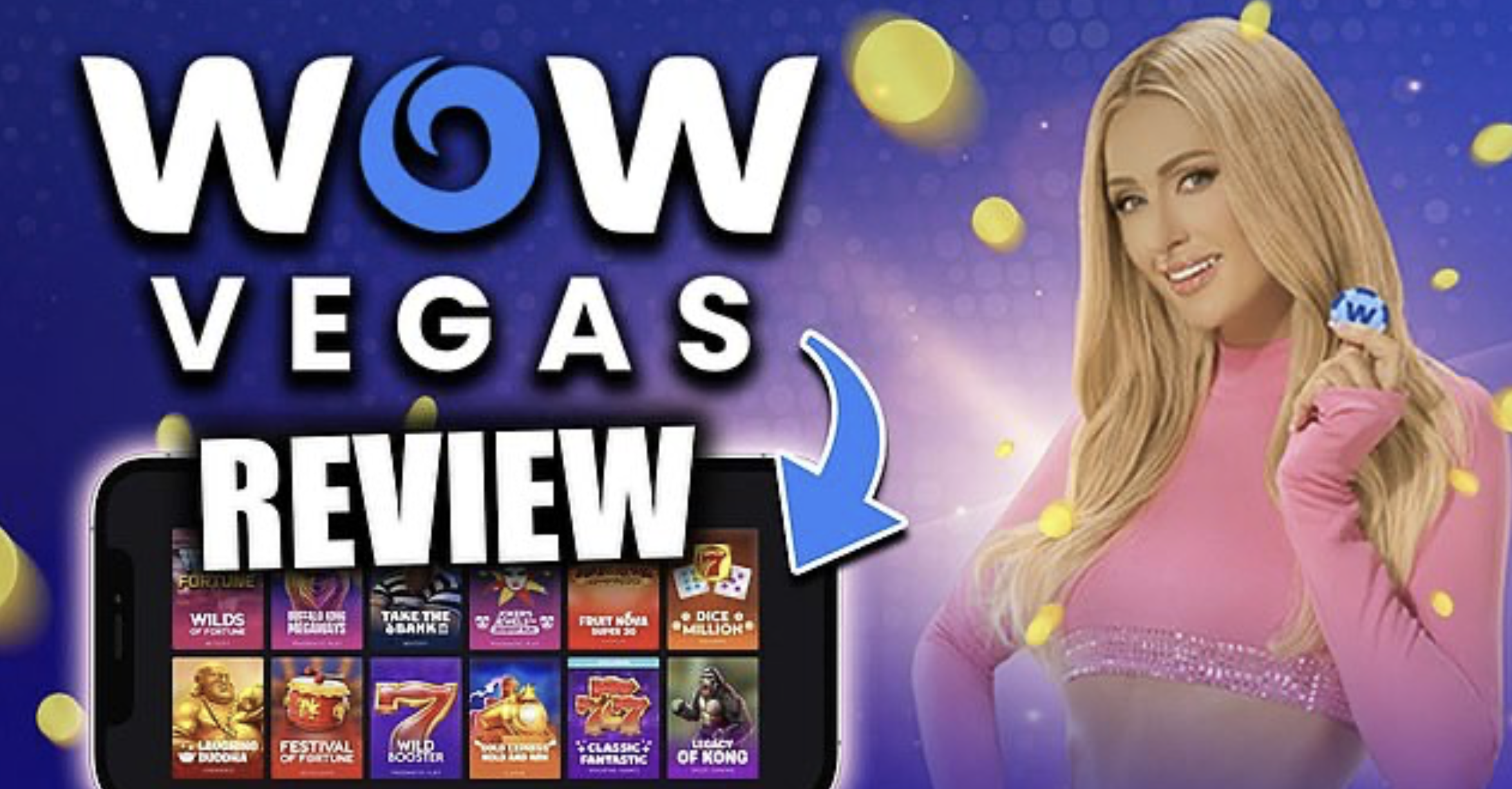 Screenshot of a Paris Hilton online casino promo