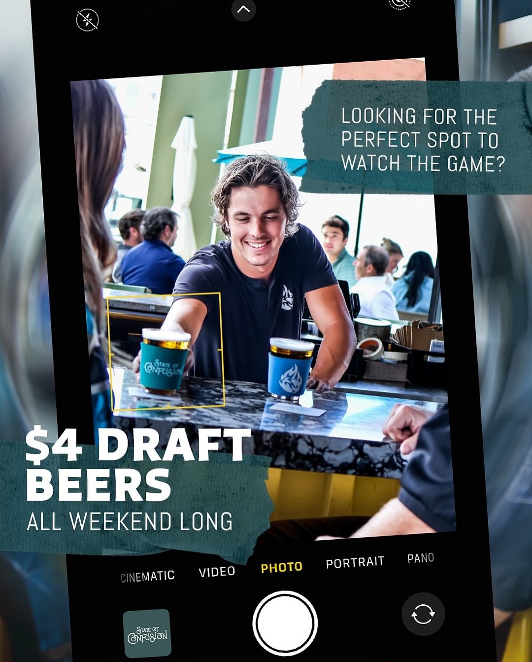 Be honest&hellip; food, commercials, or the game? 👀

🏈 Whether you&rsquo;re here for the football or just the food and drinks, Confusion&rsquo;s the spot to watch the Big Game. 

See you at State of Confusion~ where the beer is good, the burgers ar