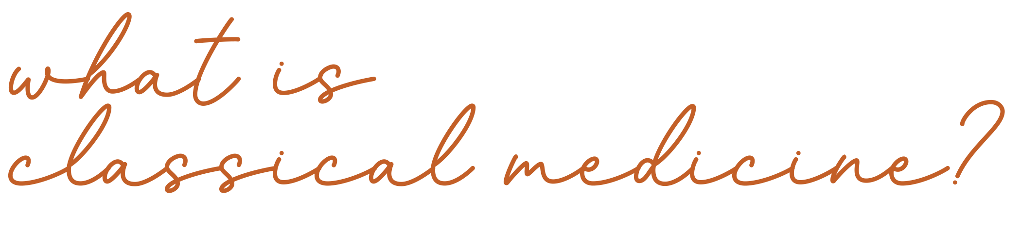 Text in cursive font that says 'what is classical medicine?'
