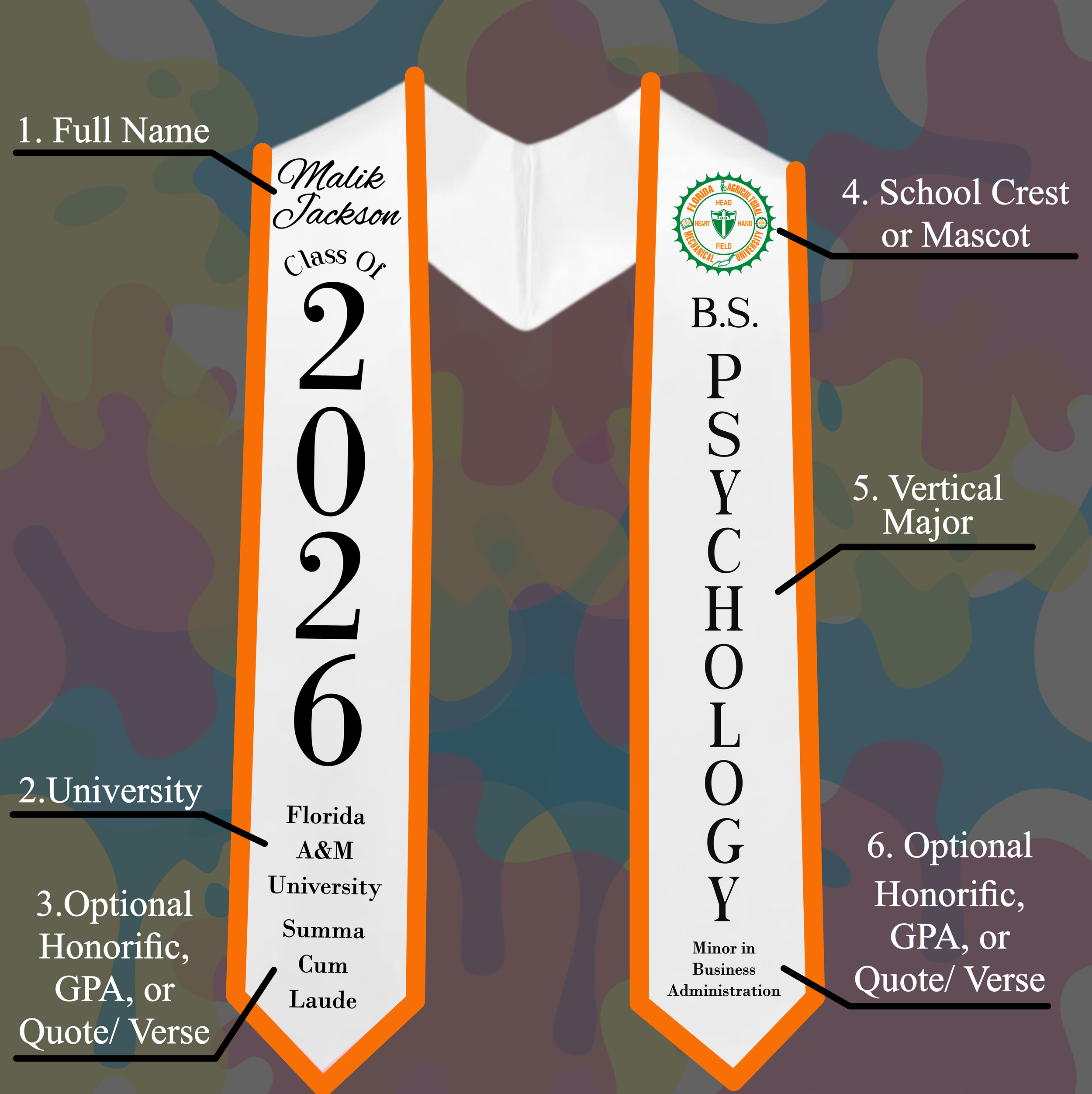 Personalized Graduation Stole