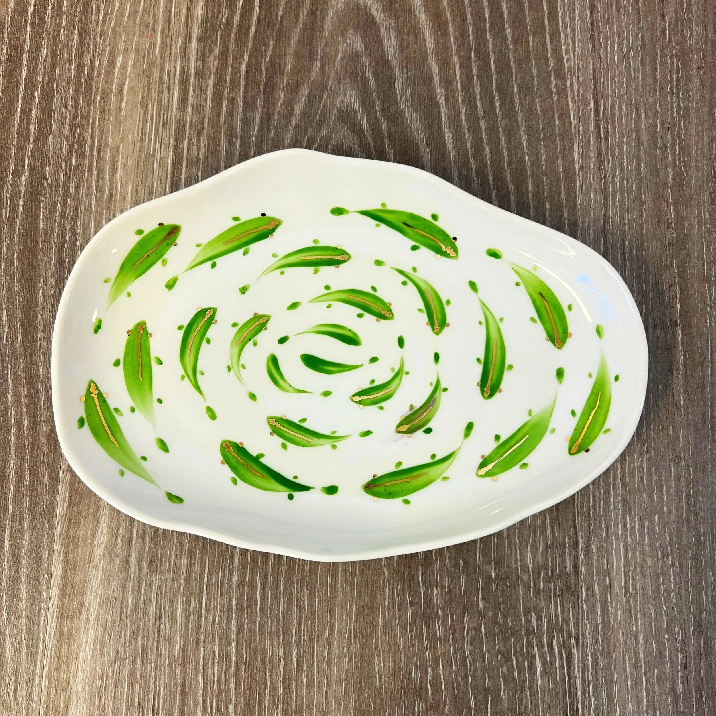 Plate Light Green and Gold