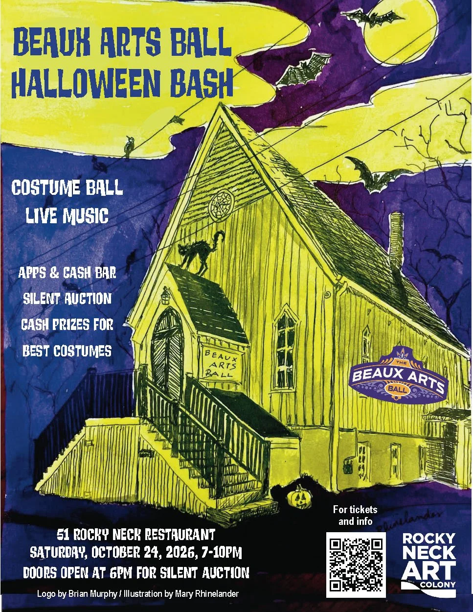 Poster for the RNAC Beaux Arts Ball Halloween Bash