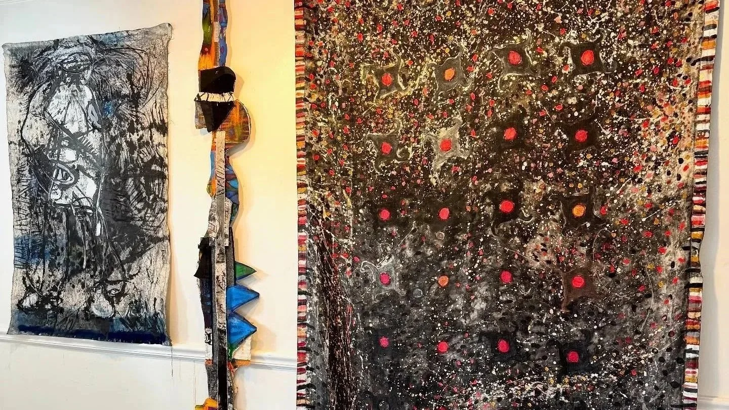 Details of three art pieces created by Deborah Read