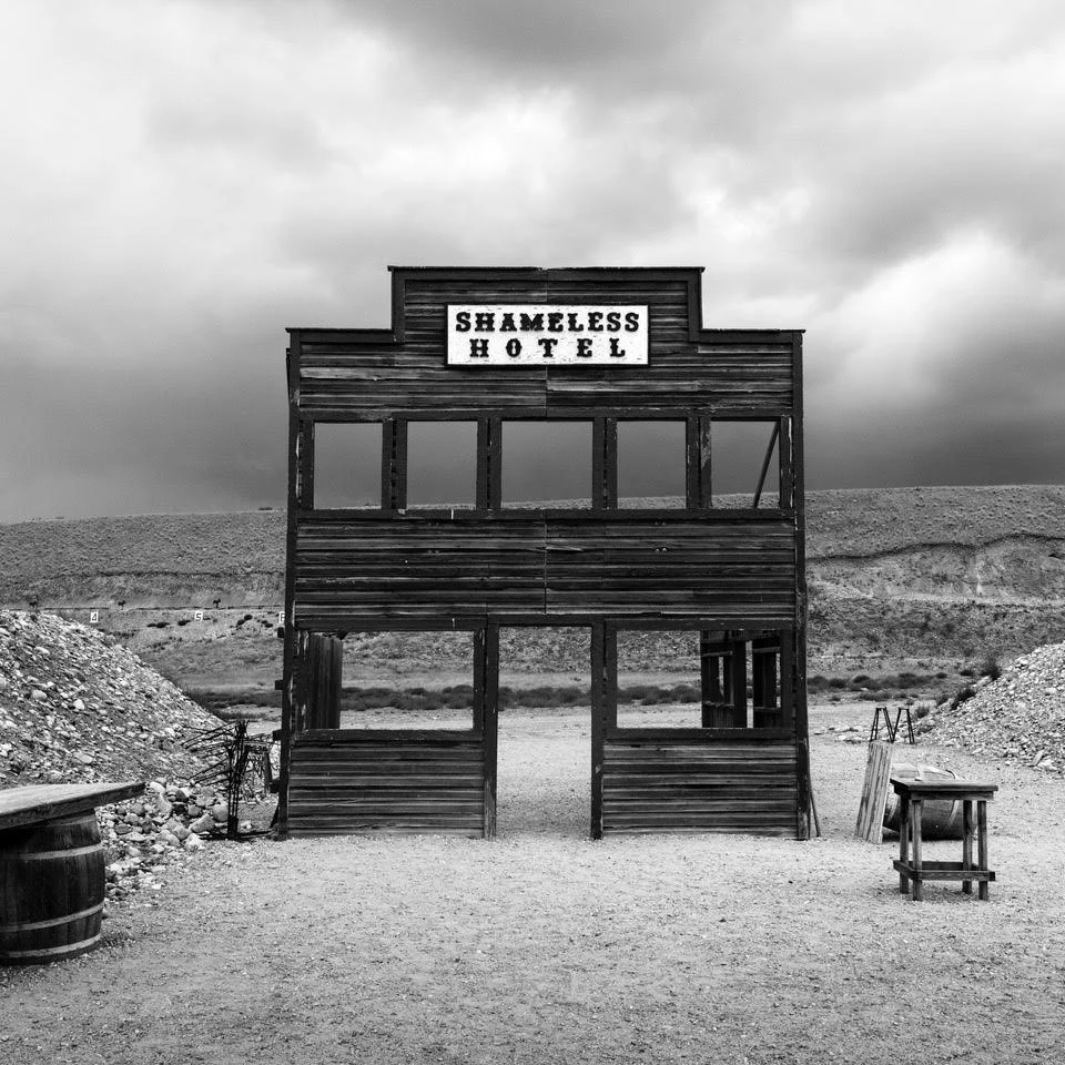 Black and white photograph True West by Anne Rearick
