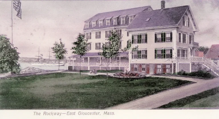 Postcard of the Rockaway Hotel, street view, c. 1910.