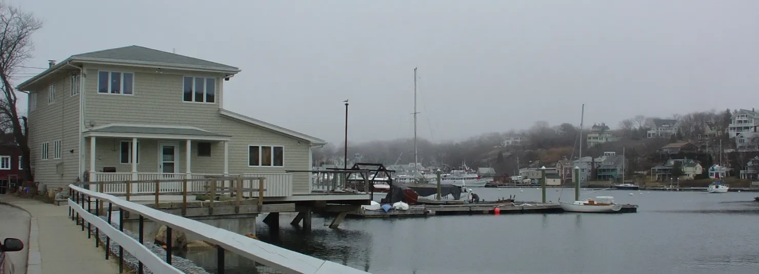 Current site photo 47 Rocky Neck Avenue with Banner Hill in the background.