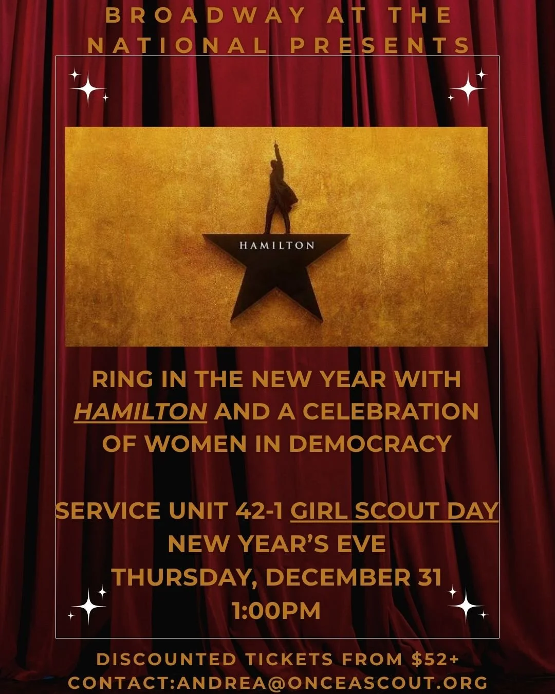 Scouts Go Out! New Year's Eve Matinee: Hamilton!
