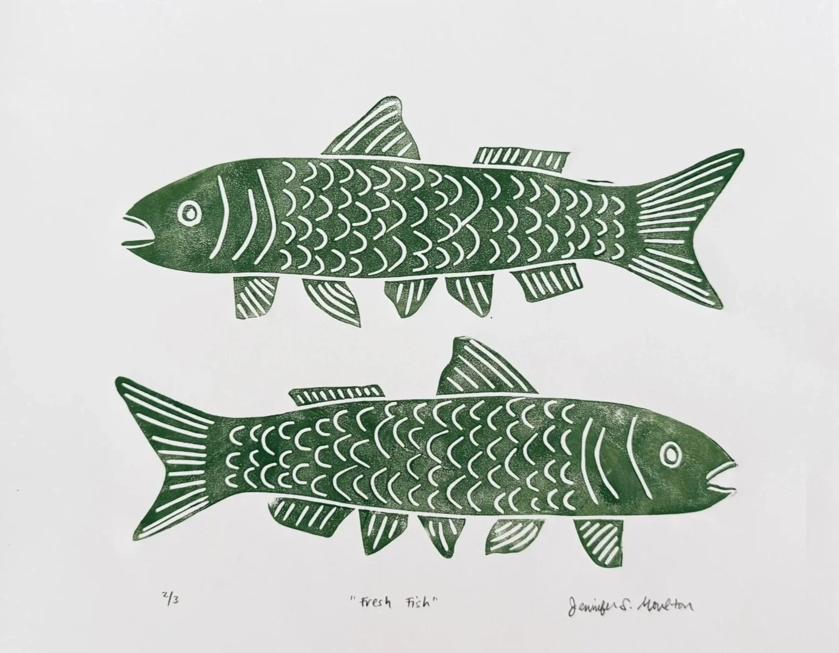 "Fresh Fish" // 11" x 14" Block Print on Paper