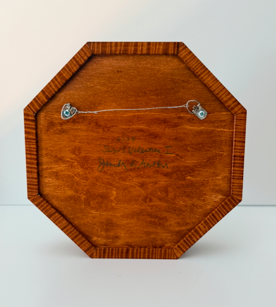 "Sailor's Valentine I" //  Each shell is carved as its own block, printed, then arranged individually into a handmade tiger maple and glass octagonal box