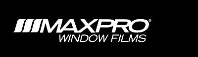 Logo of MaxPro Window Films in black and white.