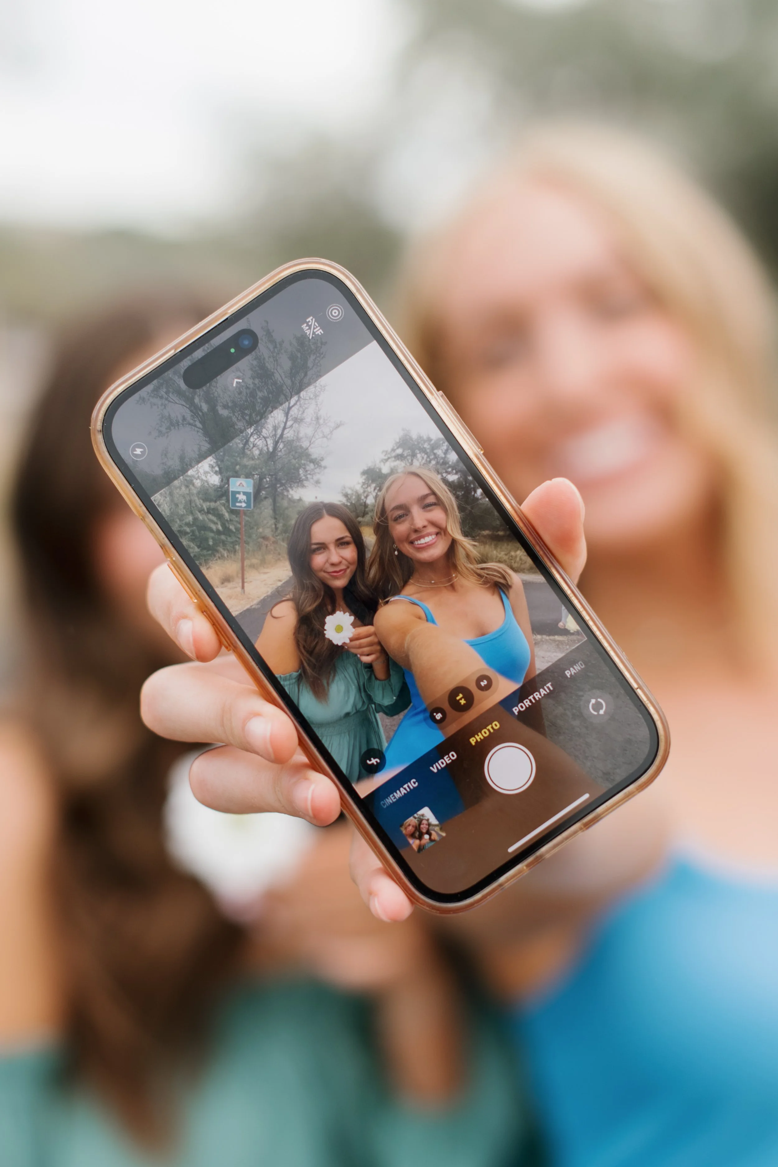 Two girls taking a selfie