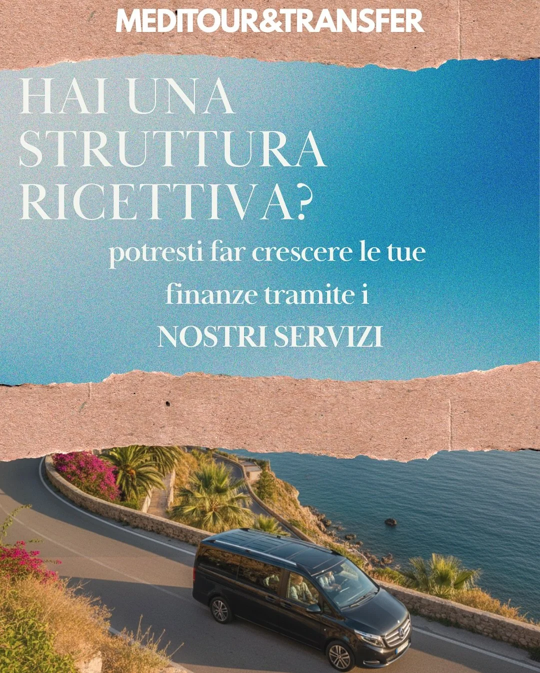 La prima impressione &egrave; quella che conta, e inizia ben prima dell&rsquo;arrivo in struttura. 🏨🗝️
Immagina i tuoi ospiti accolti da un autista professionale, a bordo di auto premium, pronti a scoprire le meraviglie della Sicilia senza preoccup