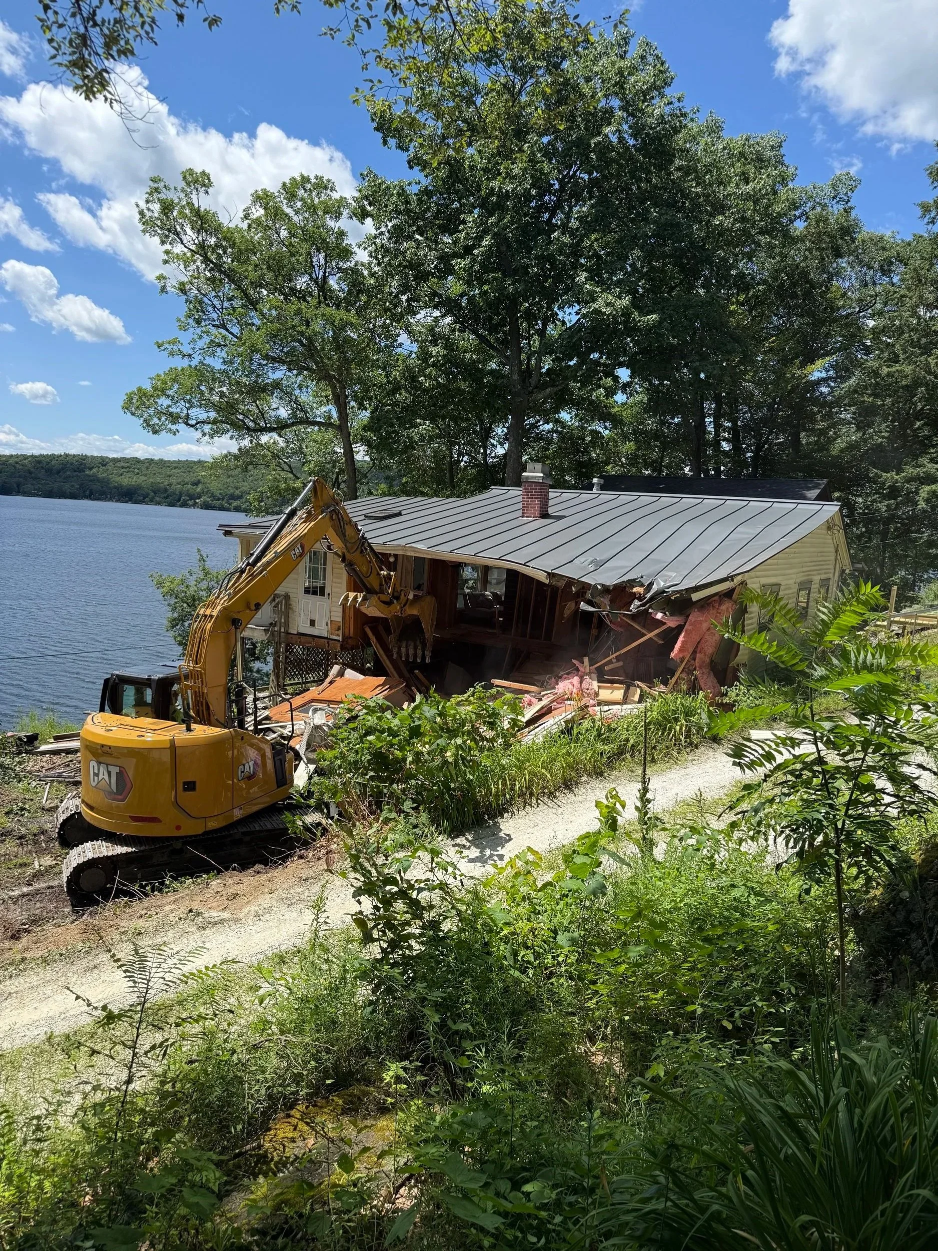 A house demolition completed in Salisbury, VT