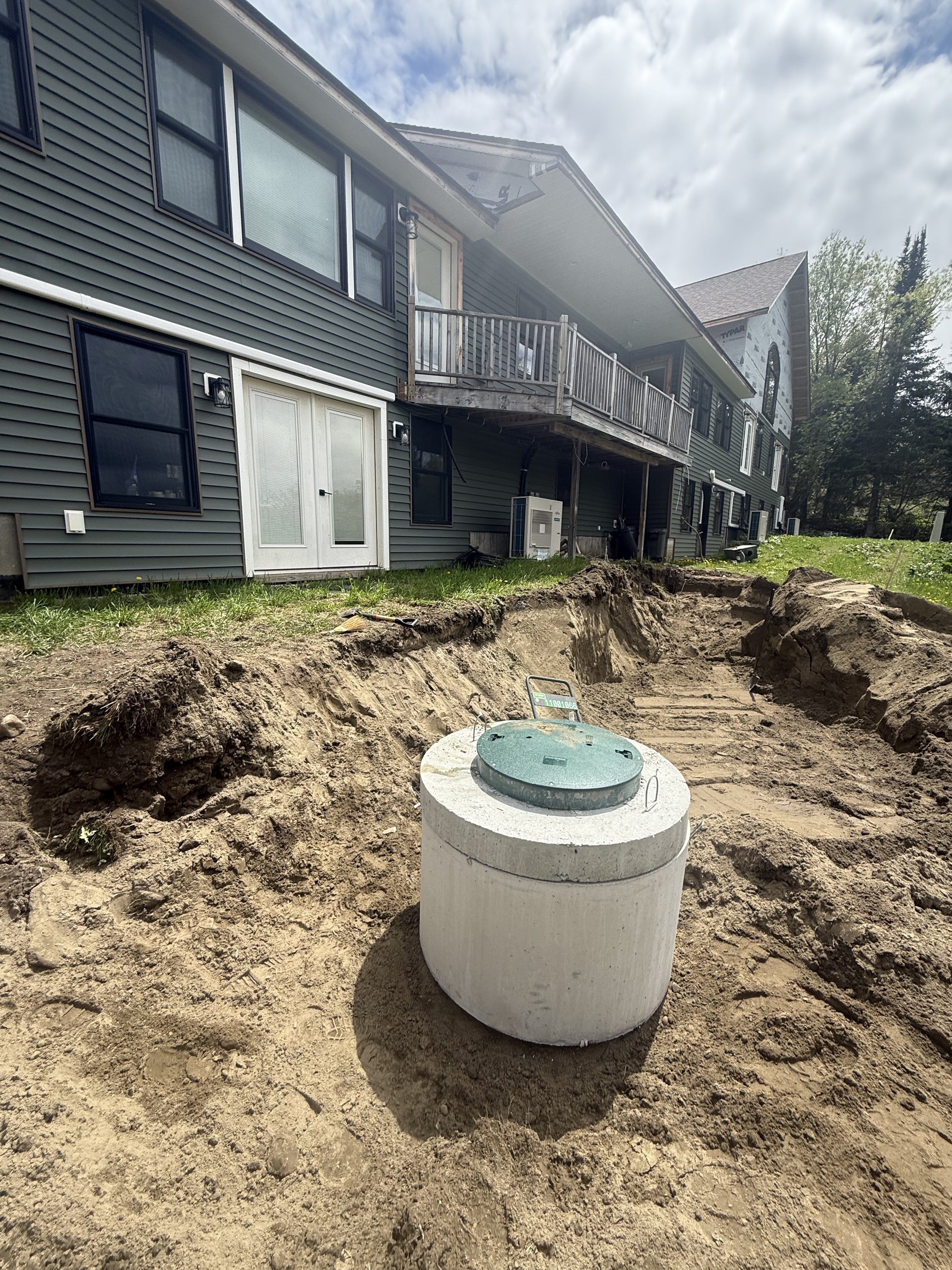 A septic riser installed after locating the system in Plainfield, VT